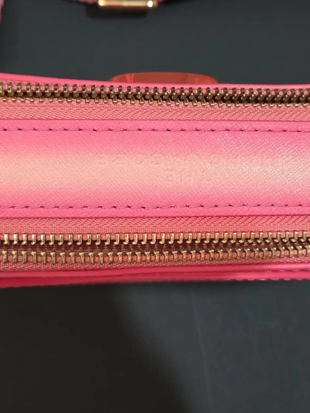 Marc Jacobs The Snapshot Camera Fluoro Leather Crossbody Bag Pink Orange